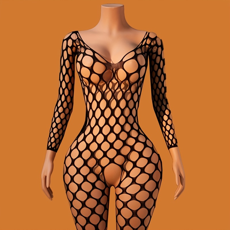 3-Piece Set: Sexy Halter-Neck  - Bodystocking Fishnet ulasan dan harga